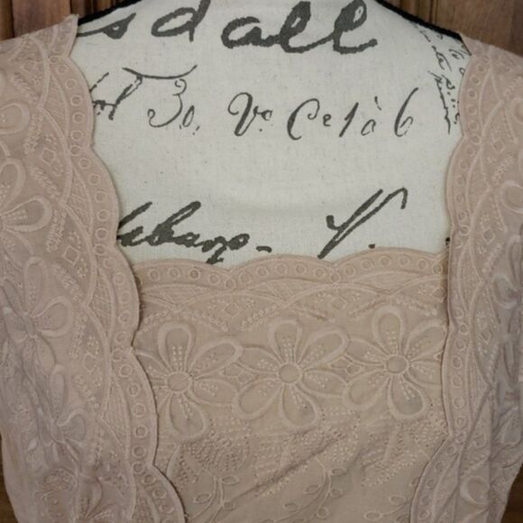 Japna Embroidered Boho Short Sleeve Peplum Blouse Top (NWT) - Picture 2 of 6